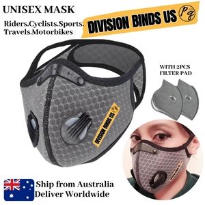 1Set Reusable Face Mask Gray Dual Breathing Valve